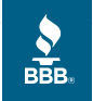 A blue and white logo for the better business bureau.